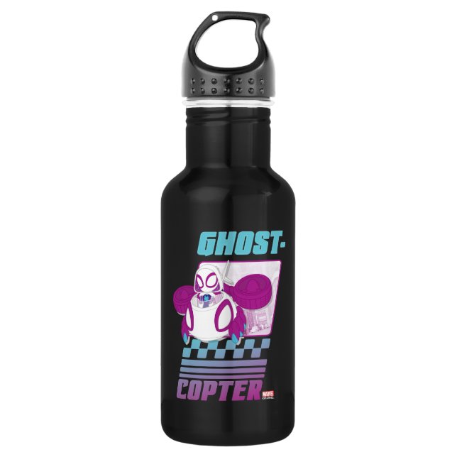 Ghost-Spider Flying Her Ghost-Copter 532 Ml Water Bottle (Front)