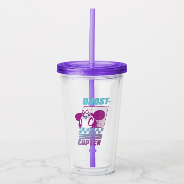 Ghost-Spider Flying Her Ghost-Copter Acrylic Tumbler (Front)