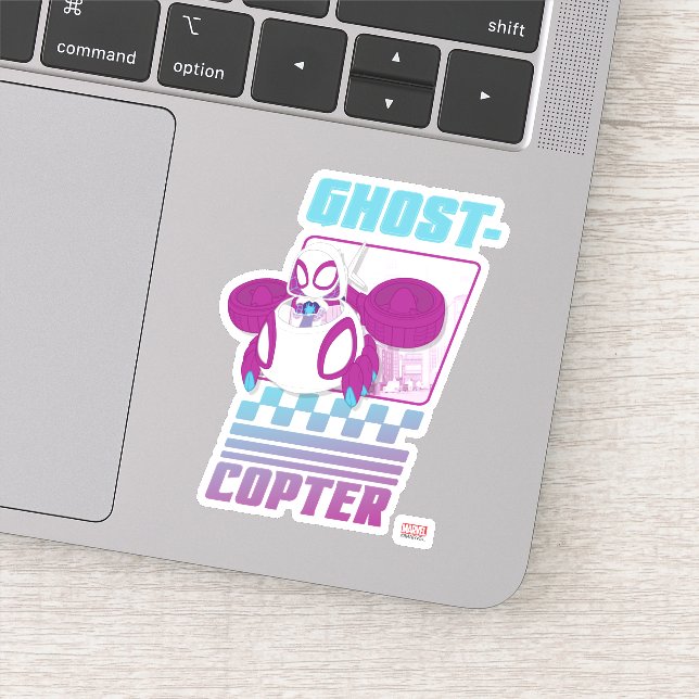 Ghost-Spider Flying Her Ghost-Copter Sticker (Detail)
