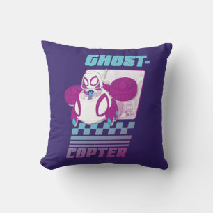 Ghost-Spider Flying Her Ghost-Copter Throw Pillow