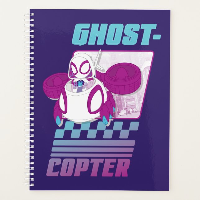 Ghost-Spider pilotant son Ghost-Copter (Devant)
