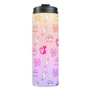 Ghost, Spiderwebs and Black Cats Rainbow Thermal Tumbler
