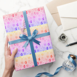Ghost, Spiderwebs and Black Cats Rainbow Wrapping Paper