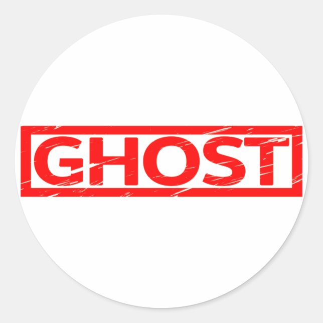 Ghost Stamp Classic Round Sticker (Front)
