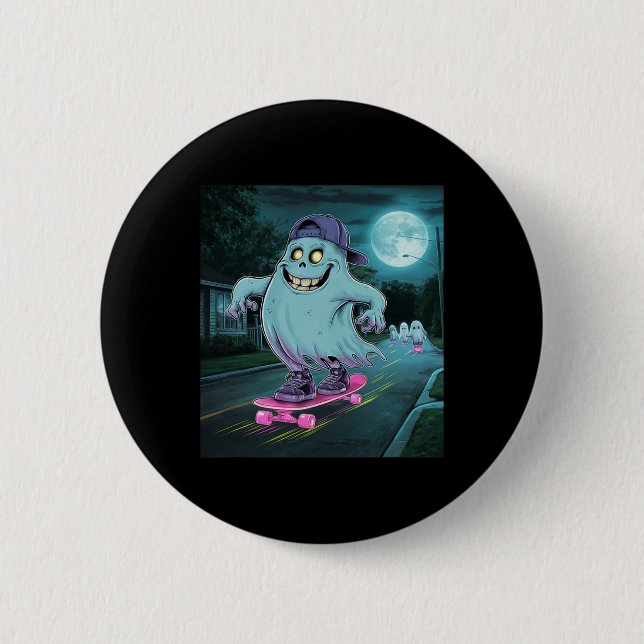 Ghost Summerween Just Waiting For Halloween  2 Inch Round Button (Front)