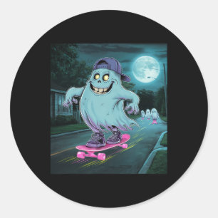 Ghost Summerween Just Waiting For Halloween Classic Round Sticker