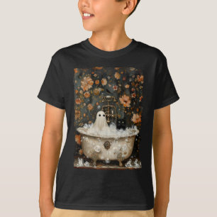 Ghost Takes A Th Tub In Flower Forest Halloween Vi T-Shirt