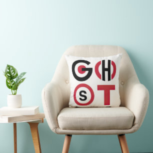 Ghost Text Throw Pillow