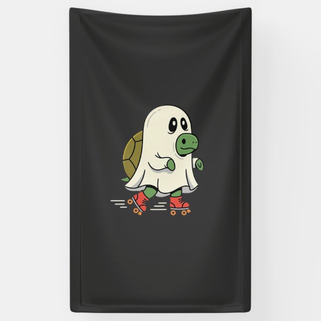 Ghost Turtle Roller Skates Halloween Design_1 Banner (Vertical)