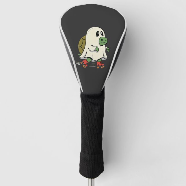 Ghost Turtle Roller Skates Halloween Design_1 Golf Head Cover (Front)