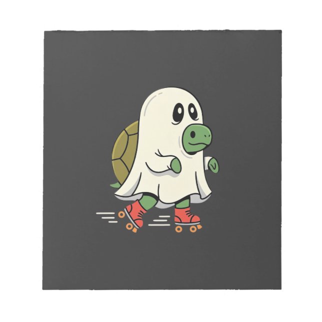 Ghost Turtle Roller Skates Halloween Design_1 Notepad (Front)