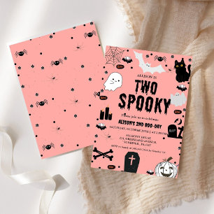 Ghost Two Spooky Halloween 2nd Birthday party Invitation