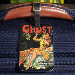 Ghost Vintage Horror Comics Lady In Yellow Luggage Tag
