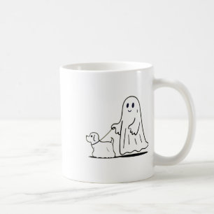 Ghost Walking Dog Ghostie Funny Halloween Dog Love Coffee Mug