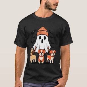 Ghost Walking Dog Puppy Halloween Dog Lovers Men W T-Shirt