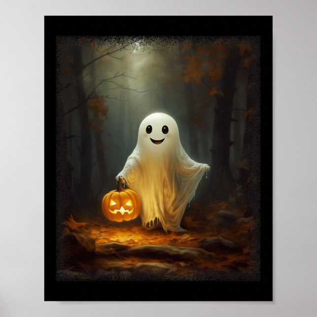 Ghost Walking In The Forest Halloween Costume Men  Poster (Front)