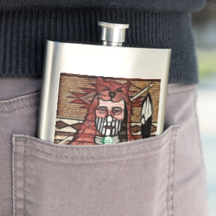 Ghost Warrior Native American Hip Flask
