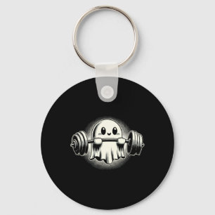 Ghost Weightlifting Funny Ghost Workout Halloween  Keychain