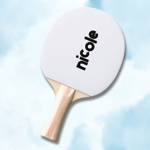 Ghost White Modern Name   Trendy Minimalist  Ping Pong Paddle