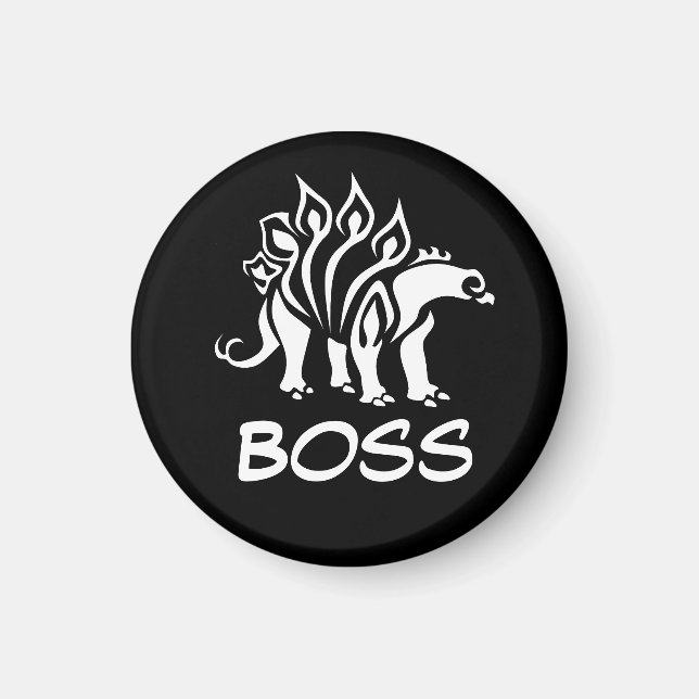 Ghost White Stegosaurus Spiked  Dinosaur  Magnet (Front)