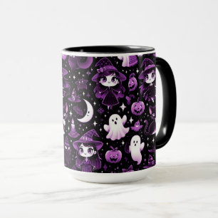Ghost, Witches, Black Cats, Bats and Moons  Mug