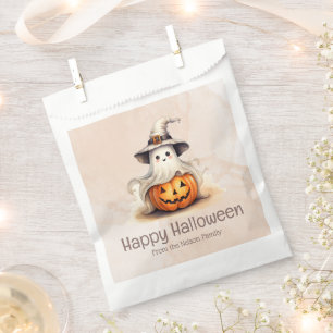 Ghost Witches Hat Jack-O' Lantern Happy Halloween Favour Bag
