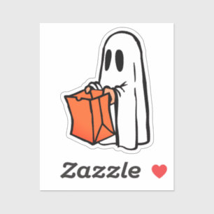Ghost with Bag Trick or Treating Halloween