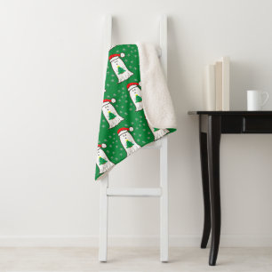 Ghost with Christmas Tree Sherpa Blanket