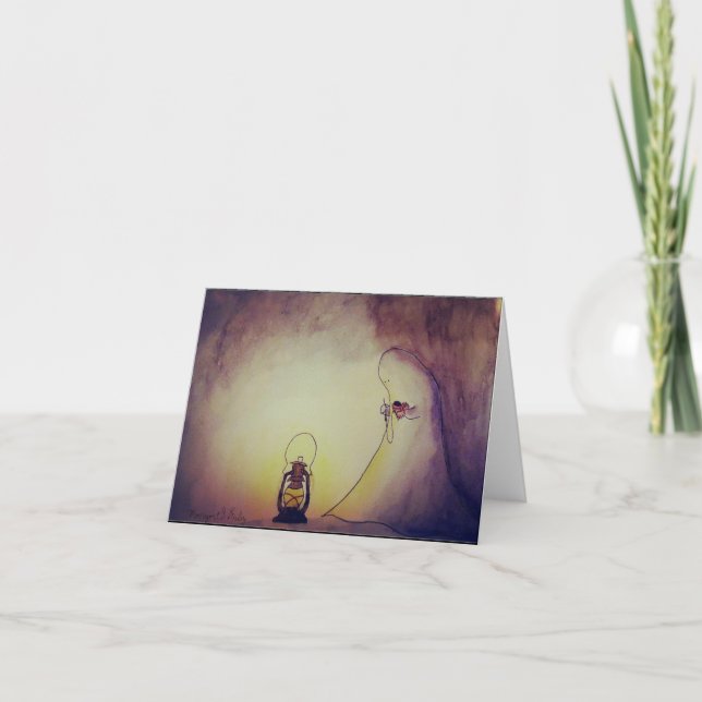 Ghost with heart thank you card (Front)