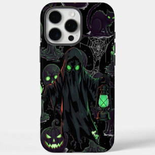 Ghost with Lantern and Green Eyes iPhone 16 Pro Max Case