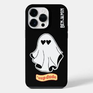 Ghost with Love eyes 'sup dude Customizable iPhone 14 Pro Max Case