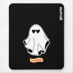 Ghost with Love eyes 'sup dude Customizable Mouse Pad