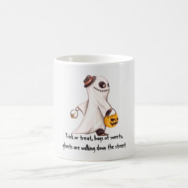 Ghost with Pumpkin  Coffee Mug (Center)