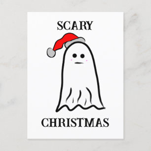 Ghost with Santa Hat Postcard