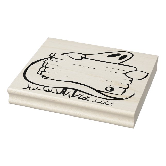 Ghost with signpost illustration art stamp (Stamp)