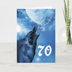 Ghost wolf  70th birthday card