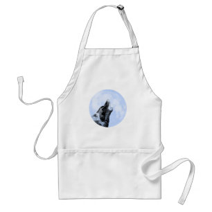 Ghost wolf howling at the moon standard apron