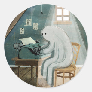 Ghost Writer Classic Round Sticker