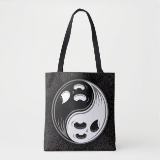 Ghost Yin Yang Black and White Tote Bag