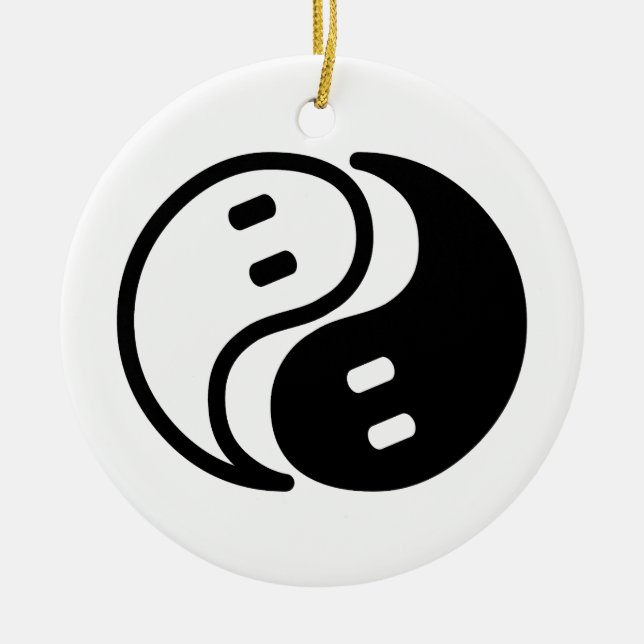 Ghost Yin Yang Ceramic Ornament (Front)