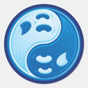 Ghost Yin Yang Classic Round Sticker