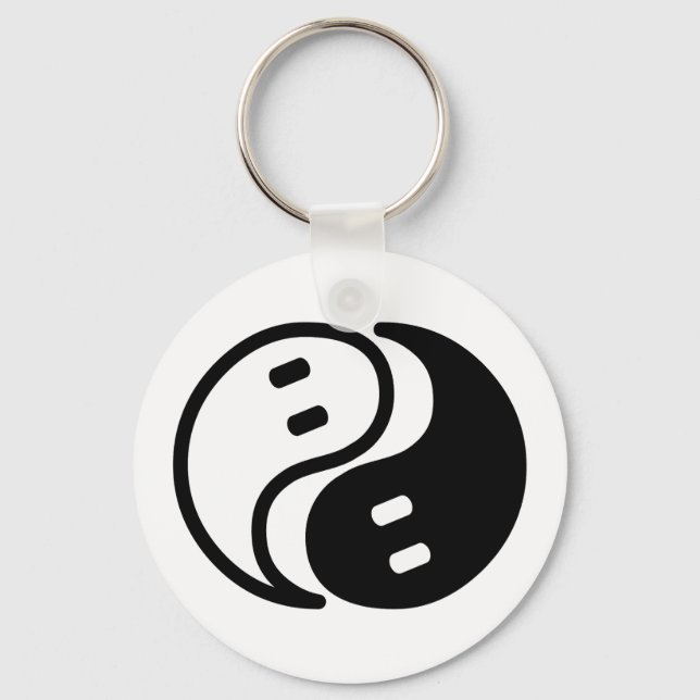 Ghost Yin Yang Keychain (Front)