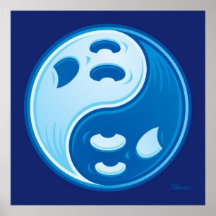 Ghost Yin Yang Poster