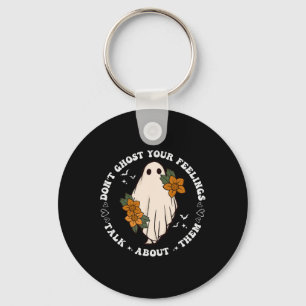 Ghost Your Feelings Groovy Spooky Season Mental He Keychain