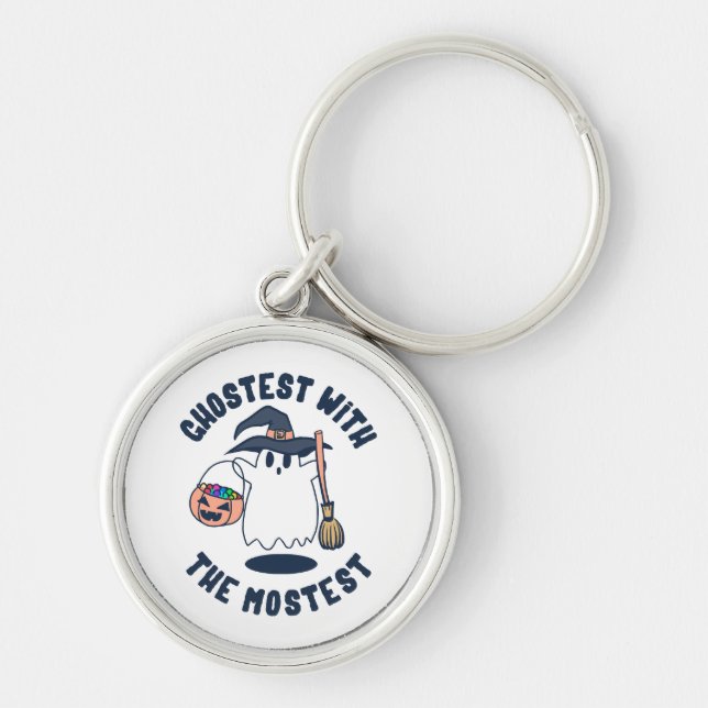 Ghostest Funny Spooky Witch Keychain (Front)