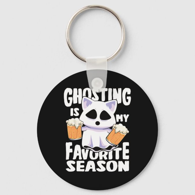 Ghosting Is My Favourite Season Halloween Women Ca Keychain (Front)