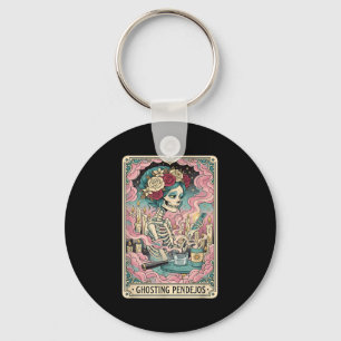 Ghosting Pendejos Funny Día De Los Muertos Tarot C Keychain