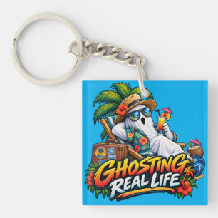 Ghosting Real Life Funny Summer Vacation Ghost Keychain
