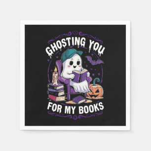 Ghosting You For My Books Ghost Reading Halloween Napkin