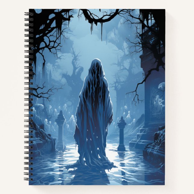 Ghostly Apparition in a Graveyard Spiral Notebook (Front)